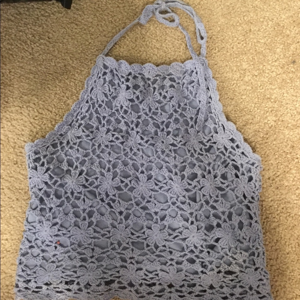 Lavender Crochet Crop Halter